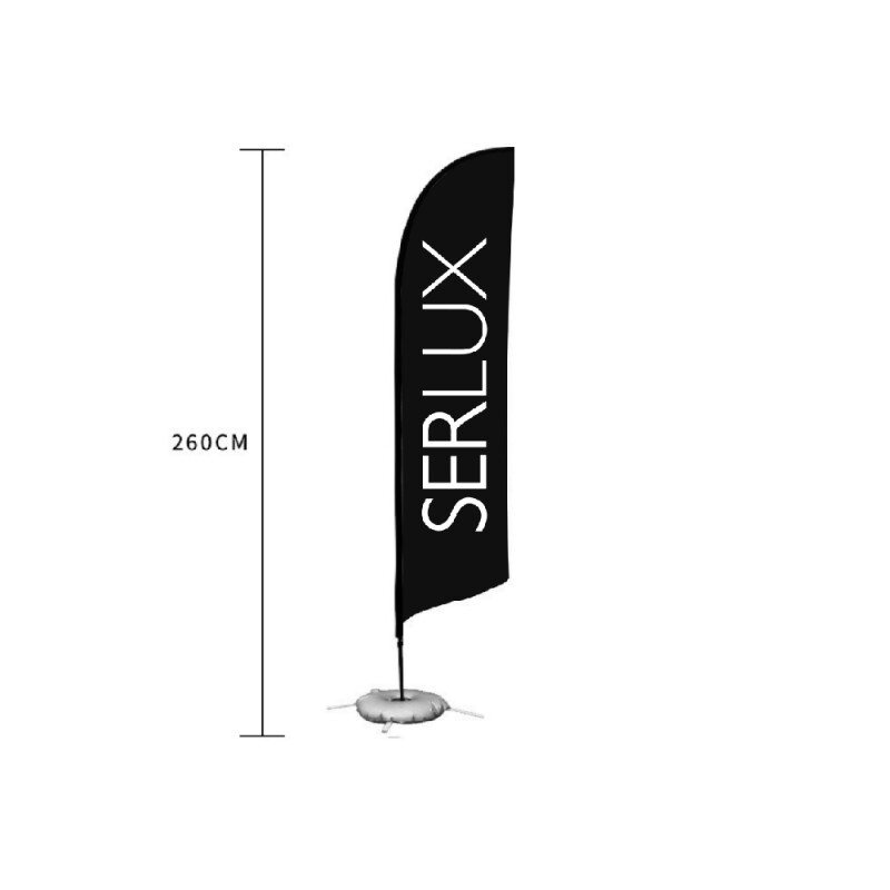 BANDERA SERLUX Bandera Publicitaria Serlux con Base de Soporte