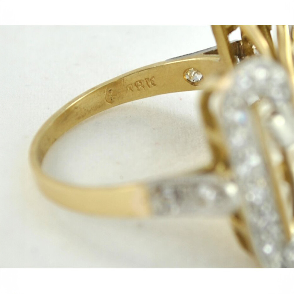 Anillo De Platino, Oro 18K Con Brillantes Y Diamantes Anillo De Platino, Oro 18K Con Brillantes Y Diamantes