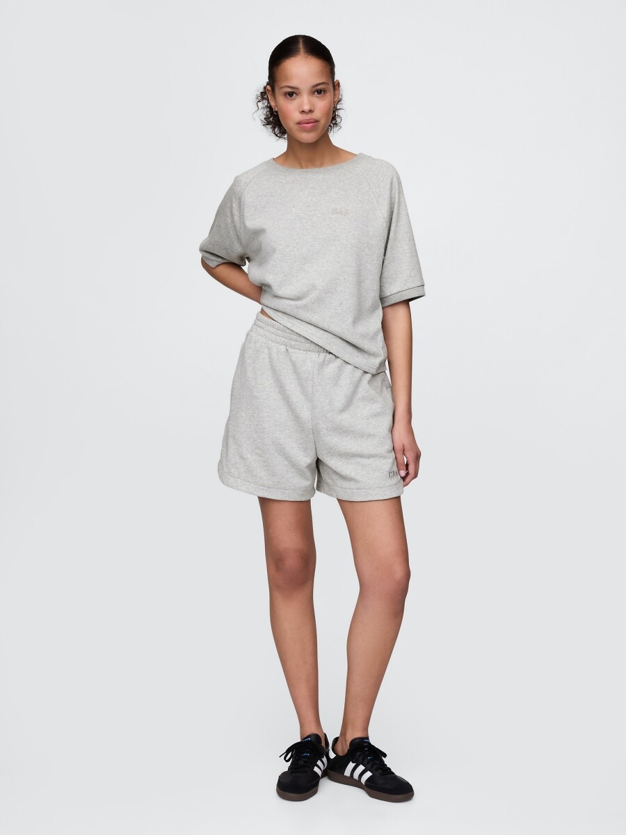 Short Sin Felpa Logo Gap Mujer - Light Heather Grey B08 