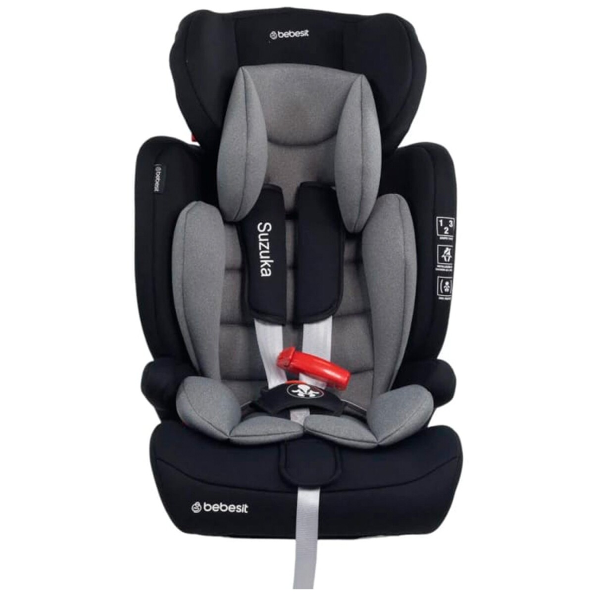 Silla y booster para auto 2 en 1 Bebesit Suzuka hasta 36kg - Gris 