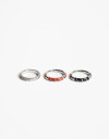 Sets Anillos Metal Set De Anillos De Metal Esmaltados - Plateado Rodio