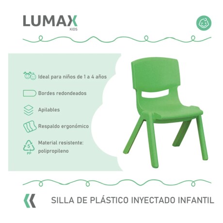 Silla para niños en plástico inyectado colores Verde