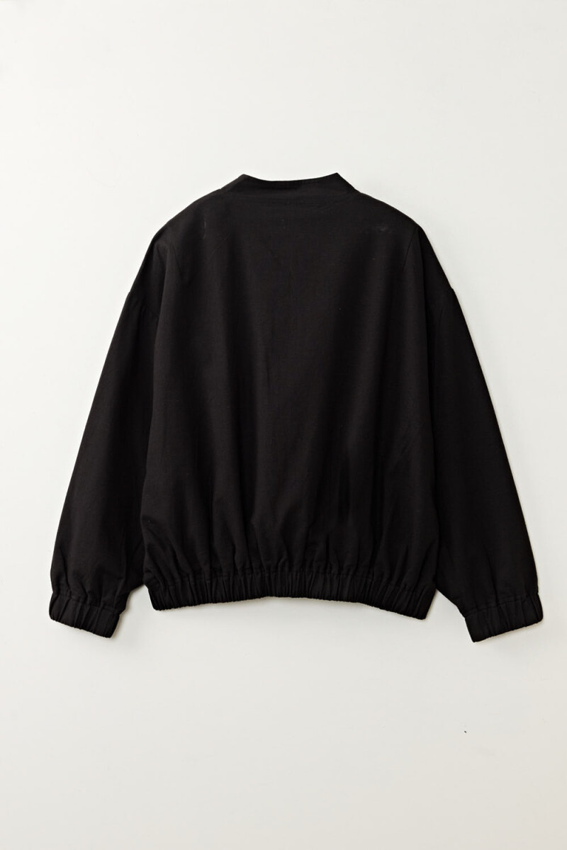 Bomber con lino Negro