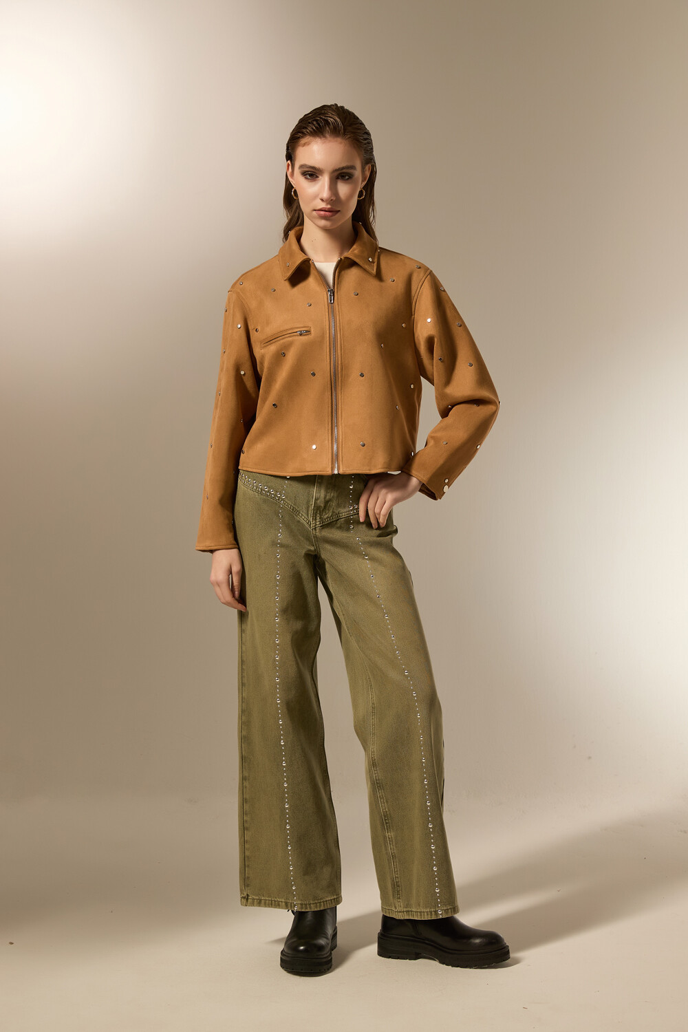 Campera Camelias Beige Oscuro