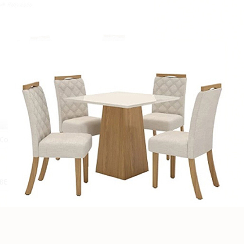 JGO DE COMEDOR DVN MALAGA -4 Silla -Vidrio- NATURAL Sin color