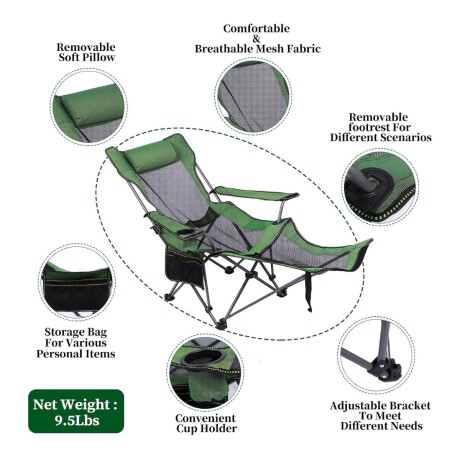 Silla plegable con reposapies Silla plegable con reposapies