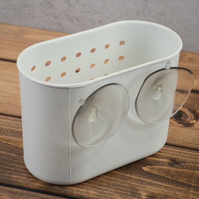 Cesto organizador con ventosas BLANCO