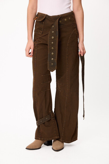Jean Grounded Marron Washed