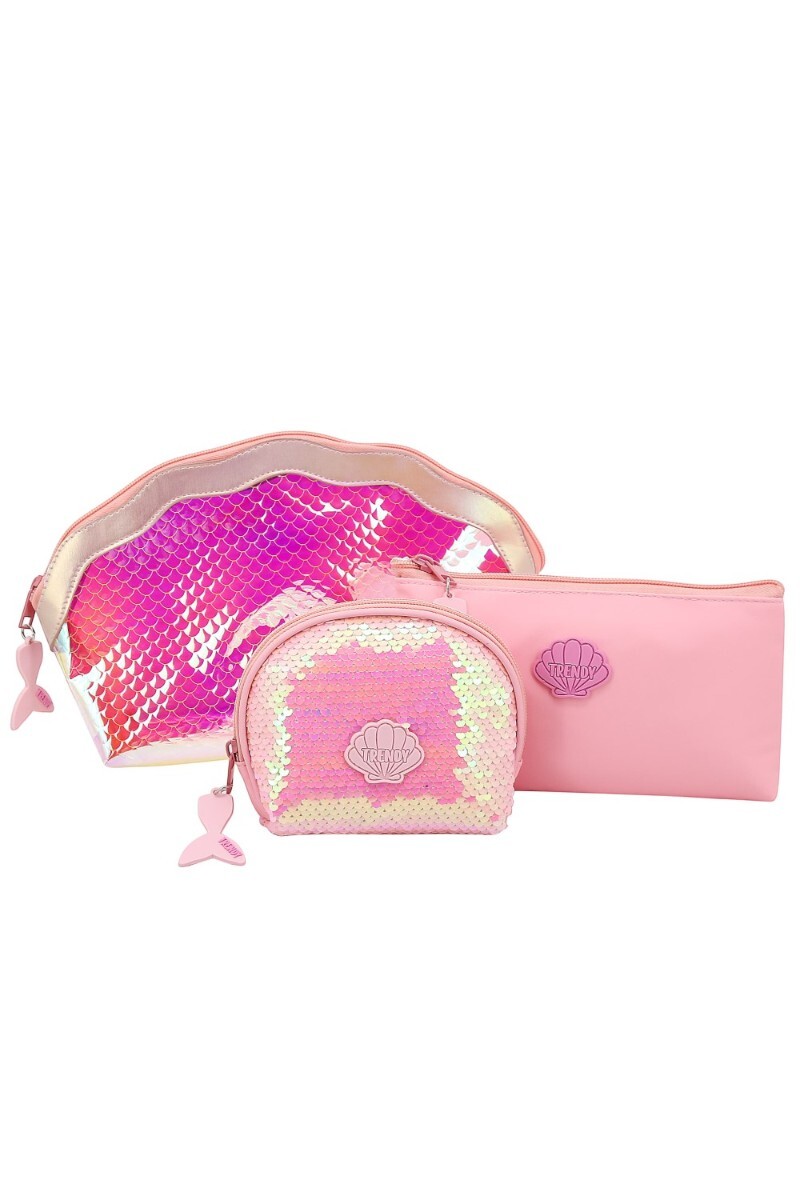 Set Necessaire Trendy Rosado