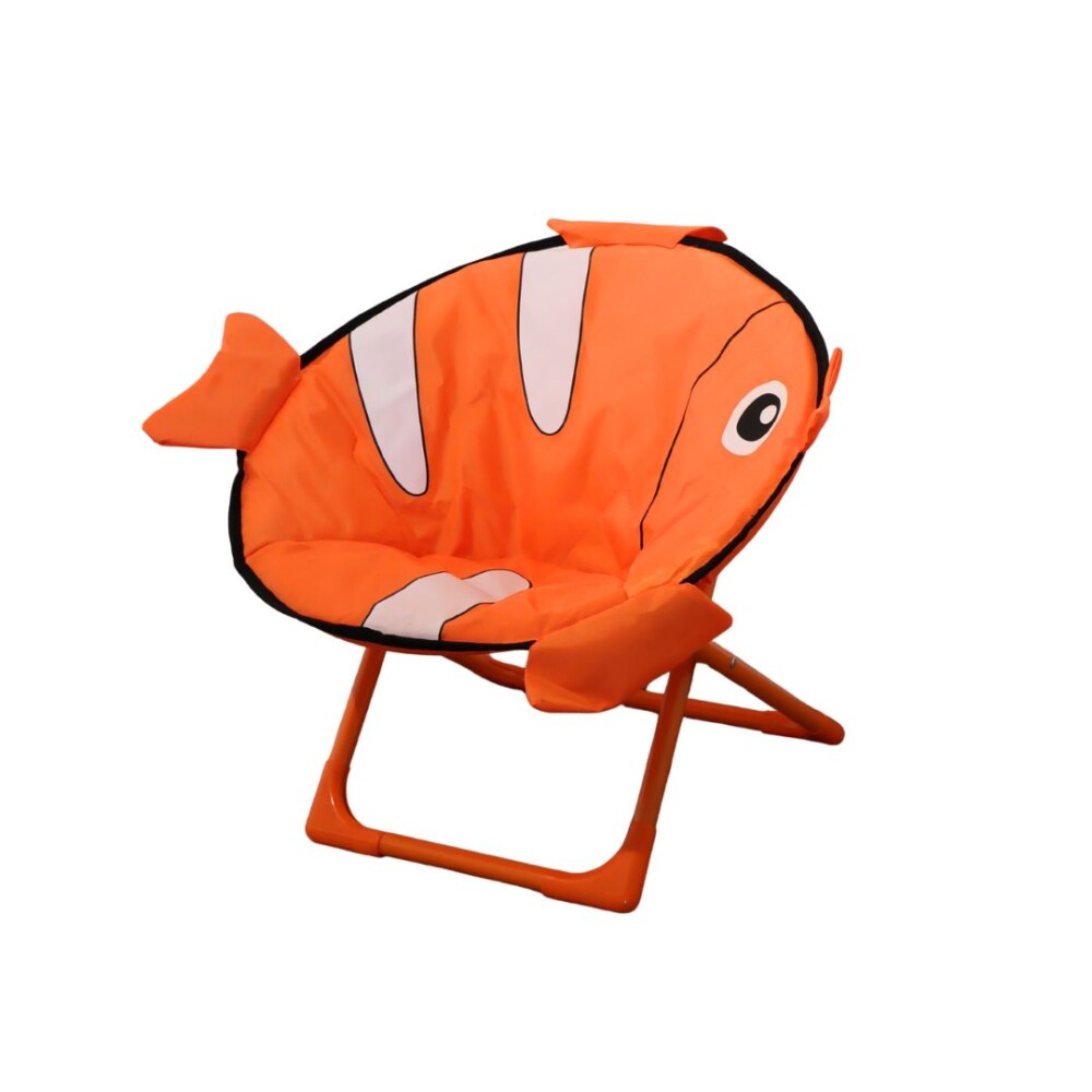 Silla Honguito Infantil Plegable de Metal Pez Naranja