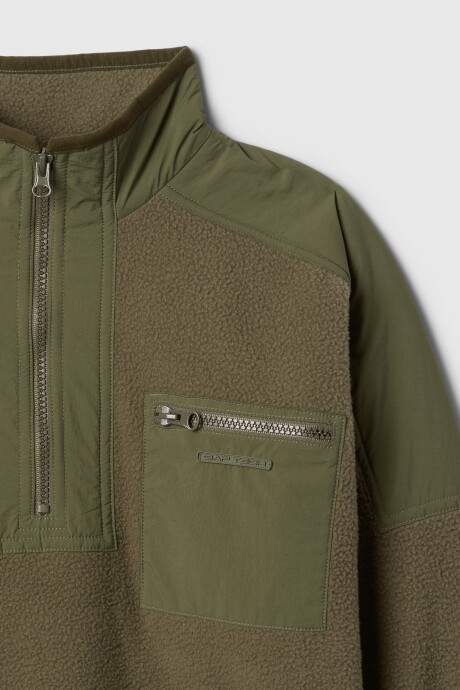 Buzo Cozy Niño Army Jacket Green
