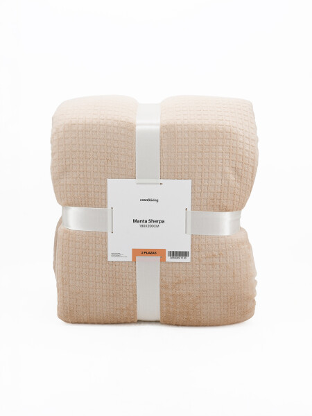 MANTA SHERPA LISA 2 PLAZAS BEIGE (V)