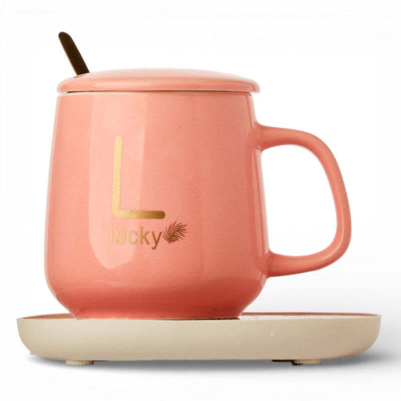 Taza De Café, Té, Eléctrica Usb De 55 Grados, Caja Regalo Rosado