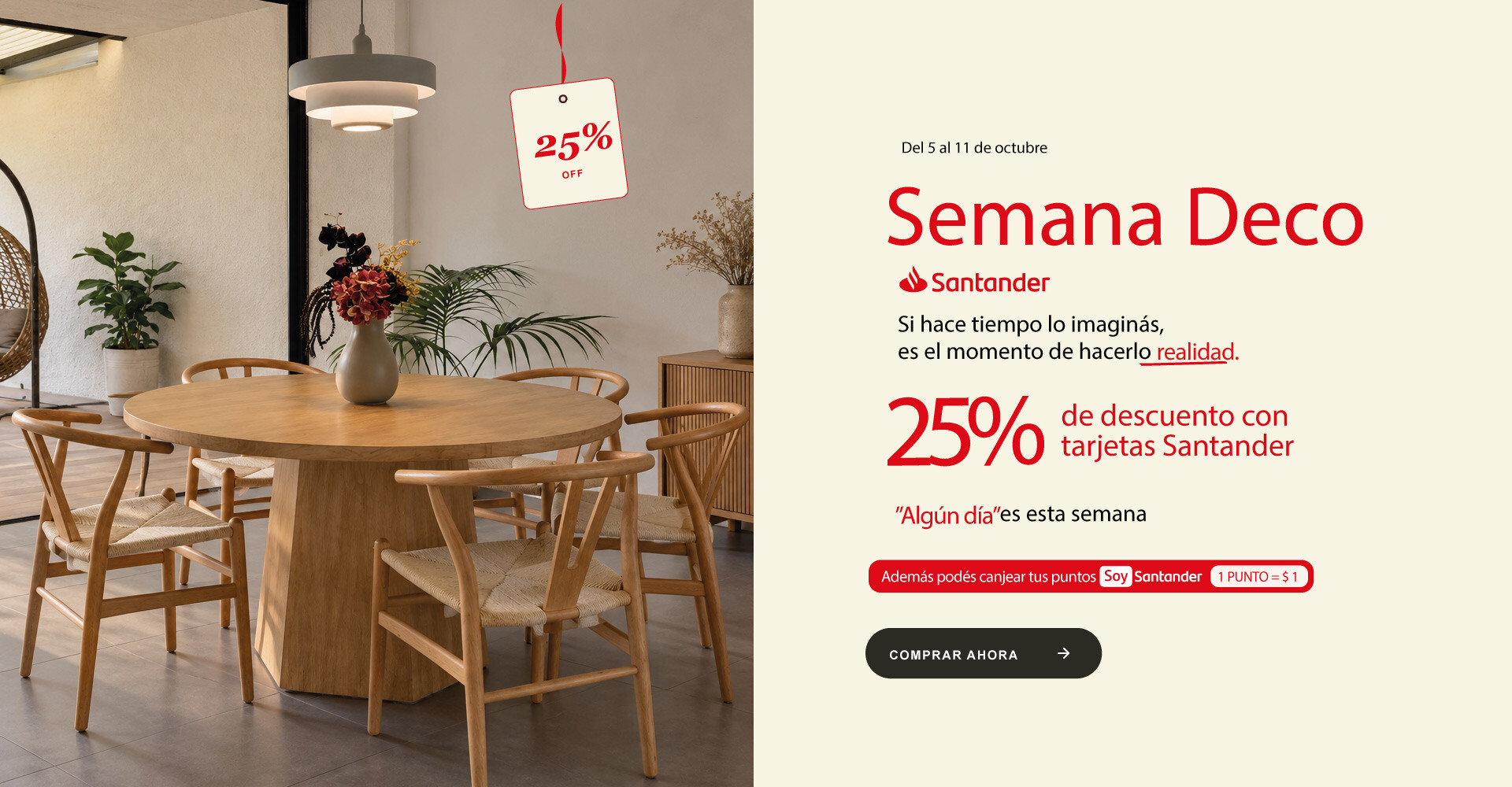 25% con tarjetas Santander