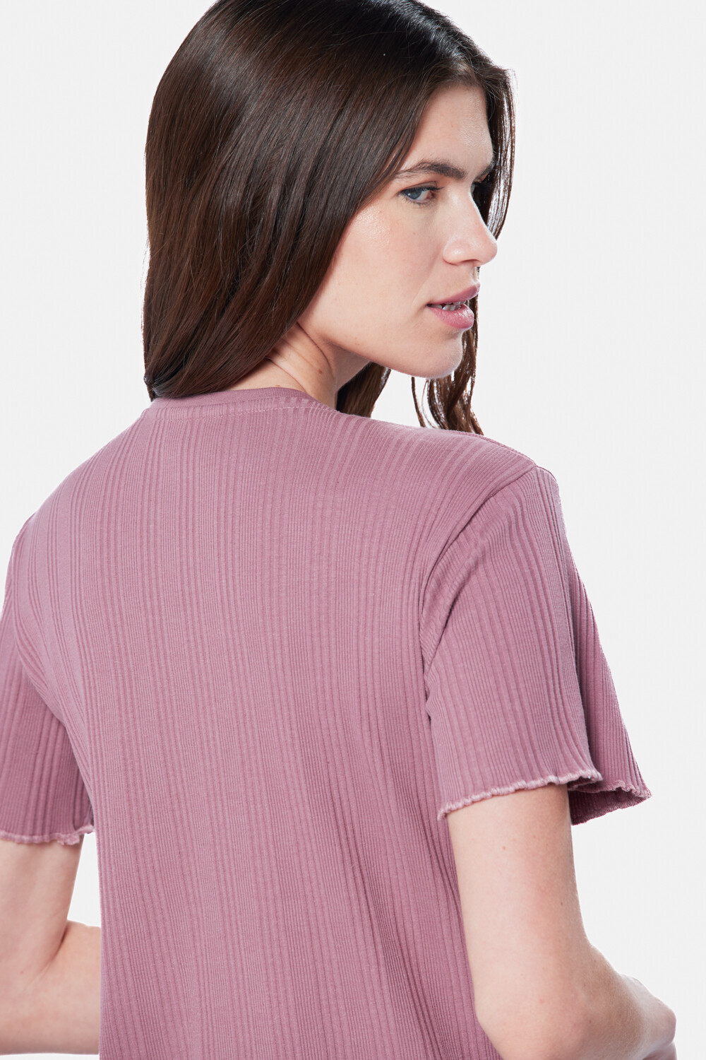 REMERA RIB CON BOTONES Rosado