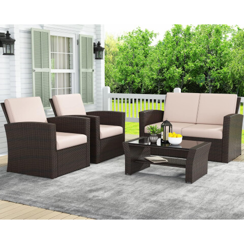 SET DE LIVING RATTAN SINTETICO Y ACERO ETM-1804 SET DE LIVING RATTAN SINTETICO Y ACERO ETM-1804