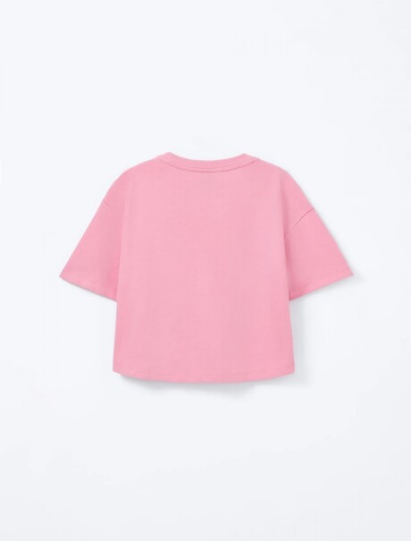 CAMISETA INFANTIL CON ESTAMPA ROSADO