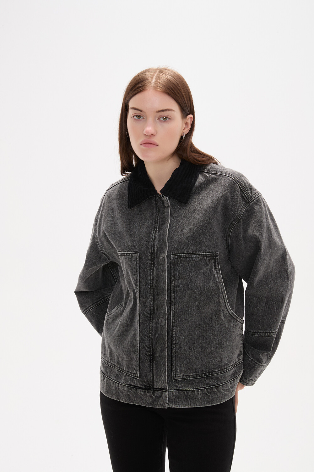 Campera Ralon Gris Oscuro
