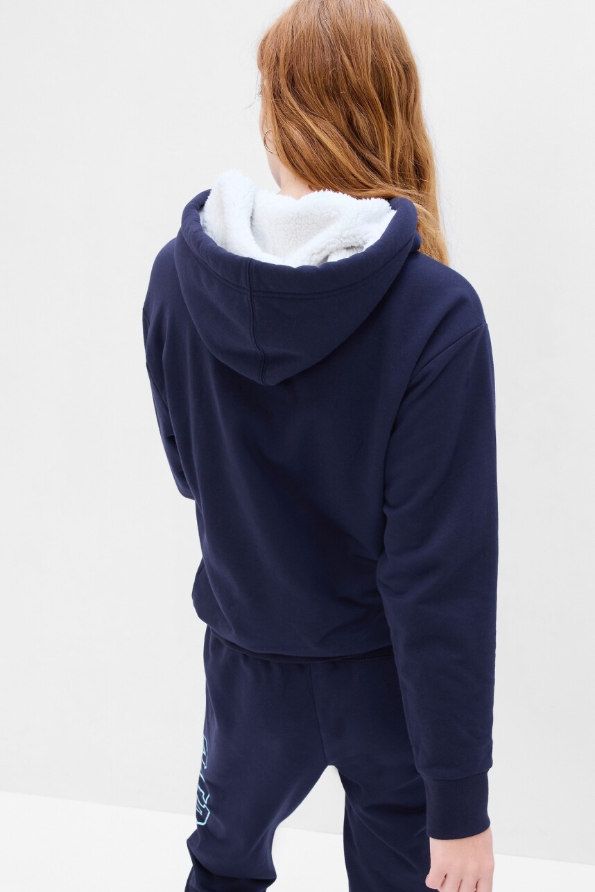 Canguro C/Corderito En Capucha Logo Mujer Navy Uniform