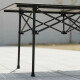 Mesa Plegable Exterior Jardín Camping Símil Madera Aluminio Negro