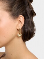 Aros Con Corazón dorado