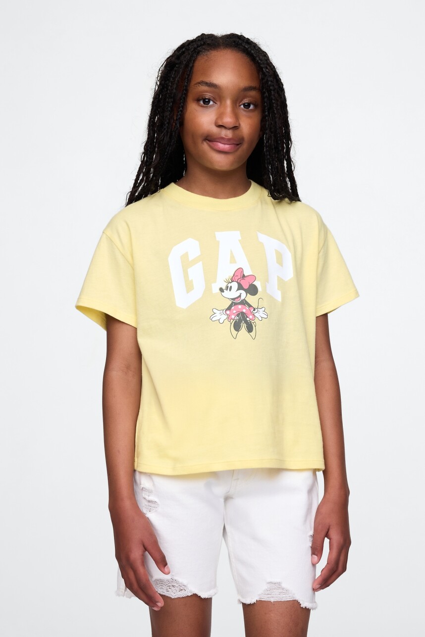 Remera Logo Gap Disney Niña Pale Banana