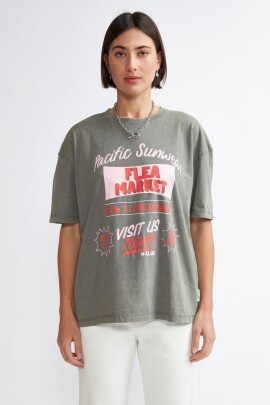 REMERA LAUREL GRIS