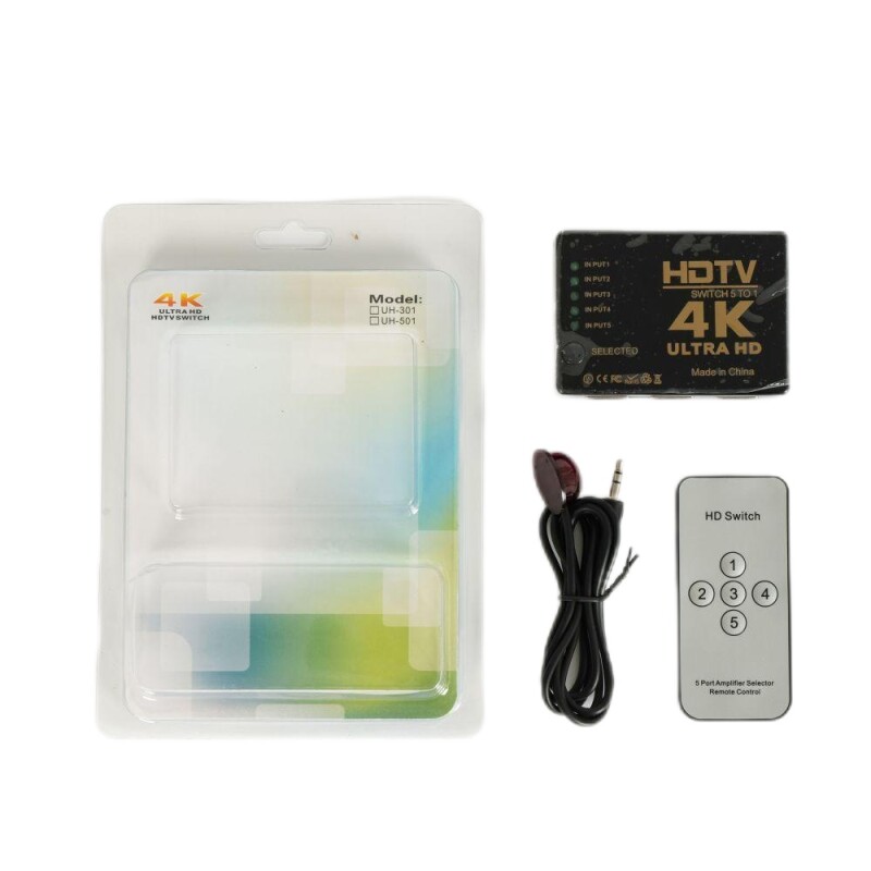 Cable switch HDMI 4K Ultra HD 5 en 1 control remoto Cable switch HDMI 4K Ultra HD 5 en 1 control remoto