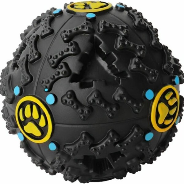 Pelota Perro Dispensadora Alimento Con Sonido Juguete Maciza Color Variante Negro