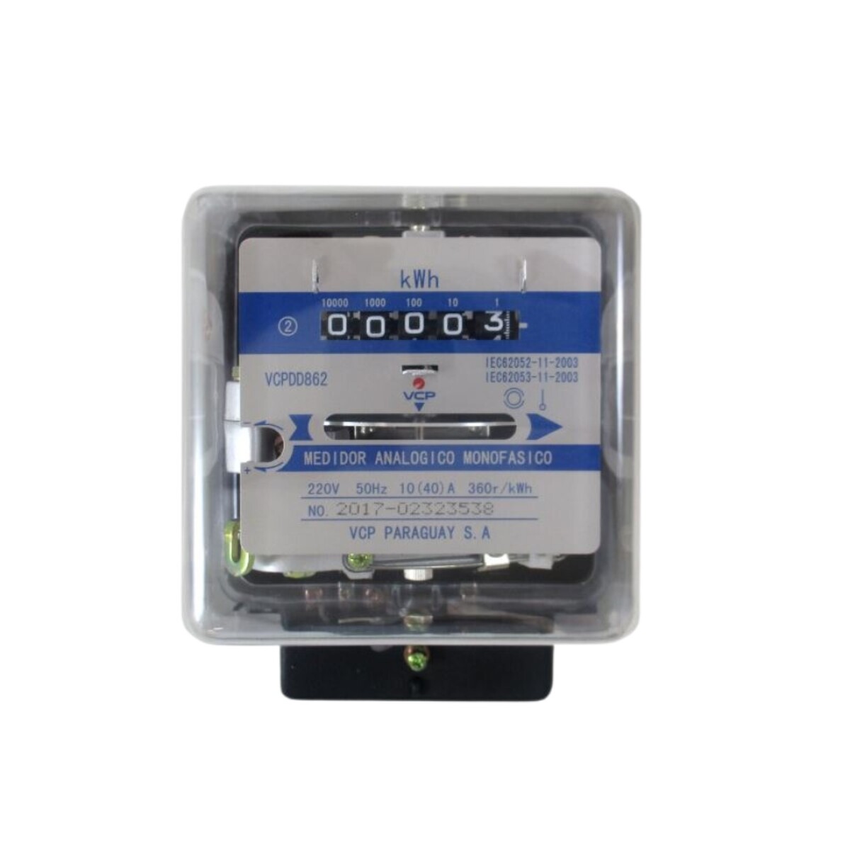 MEDIDOR ANALOGICO MONOFASICO KWH10/40AMP 