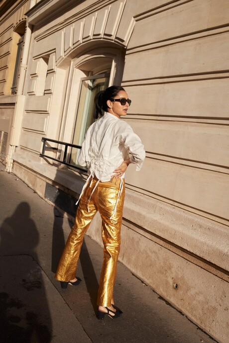 Leather Jeans Golden