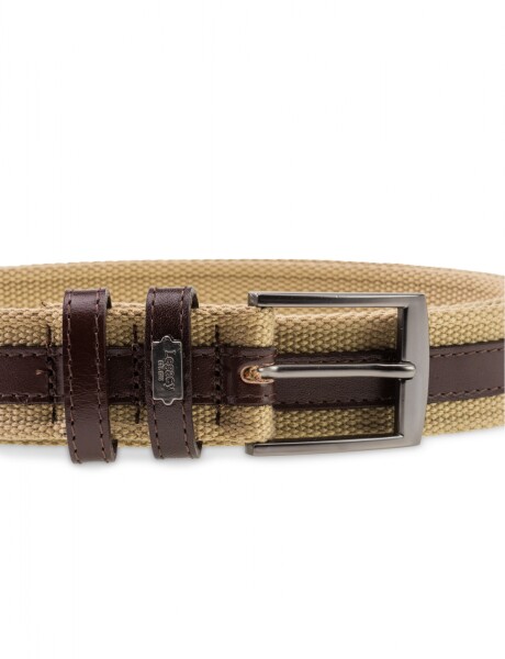 CINTO YUTE CON CUERO Beige