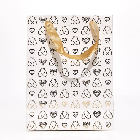 BOLSA DE REGALO CORAZONES METALIZADOS (M) BOLSA DE REGALO CORAZONES METALIZADOS (M)