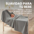 Manta Polar 1 Plaza 180x130Cm Polyester Suave Compacta Color Gris Claro