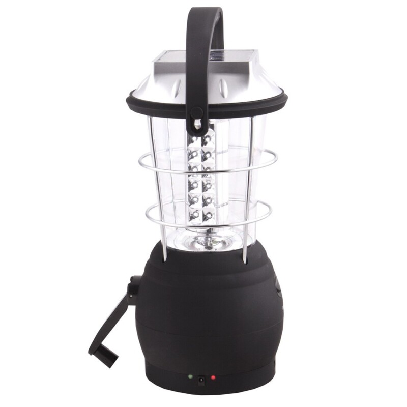 Farol LED Recargable Solar 12V/220V y Dínamo Arye Negro