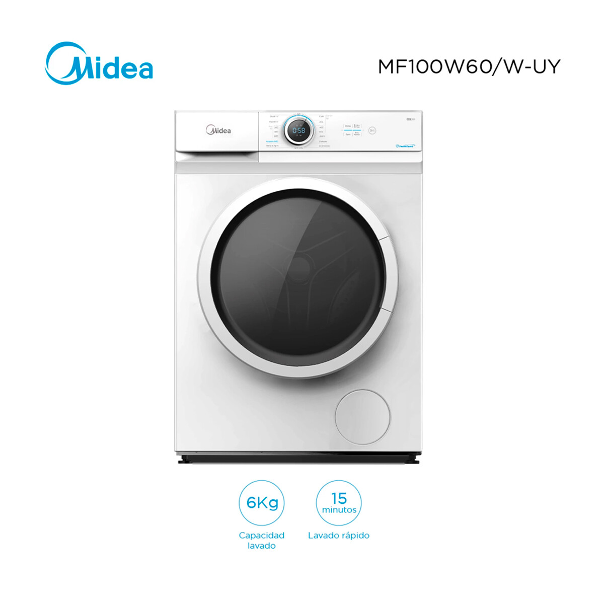 Lavarropas Carga Frontal De 6kg Midea Mf100w60/wuy 