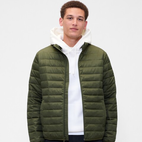 V-FRCH LOGO LTWT PUFFER JKT ARMY JACKET GREEN