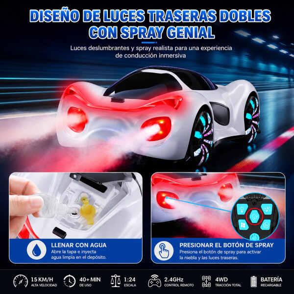 Auto Eléctrico Control Remoto Música Luces Led 2810 AUTO CONTROL REMOTO 2810