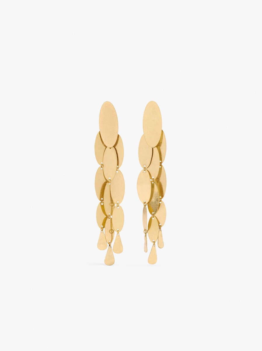 Pendientes Largos Con Formas Ovaladas - dorado 