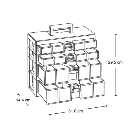 Caja organizadora modular Rimax con 4 gavetas Negro