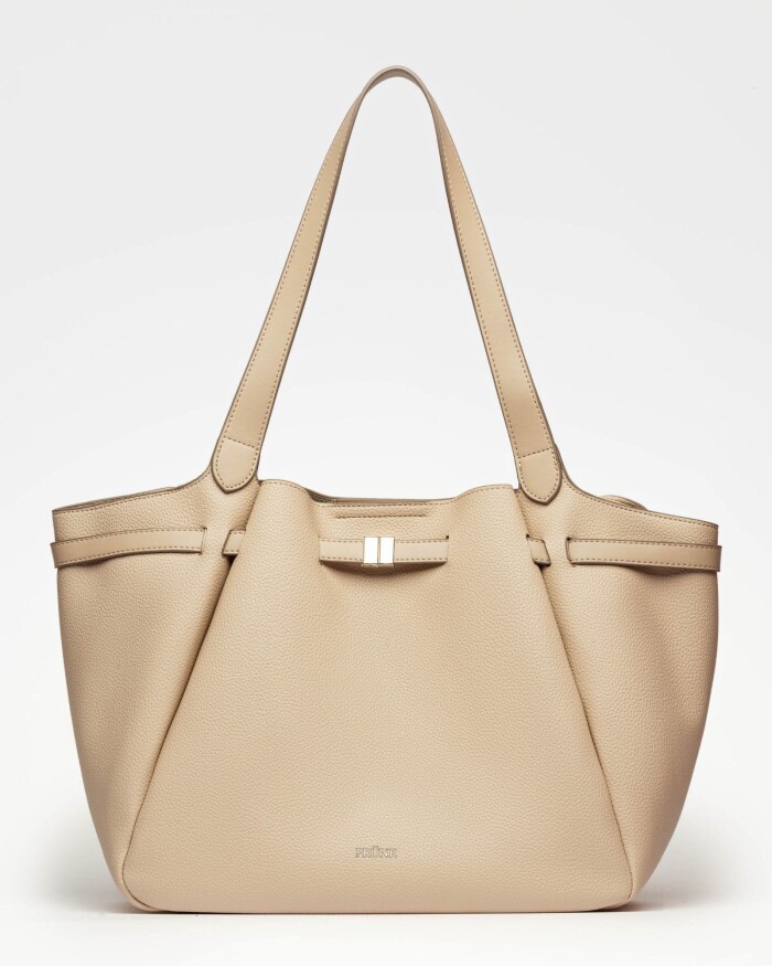 Bolso Marble en efecto cuero graneado Vison