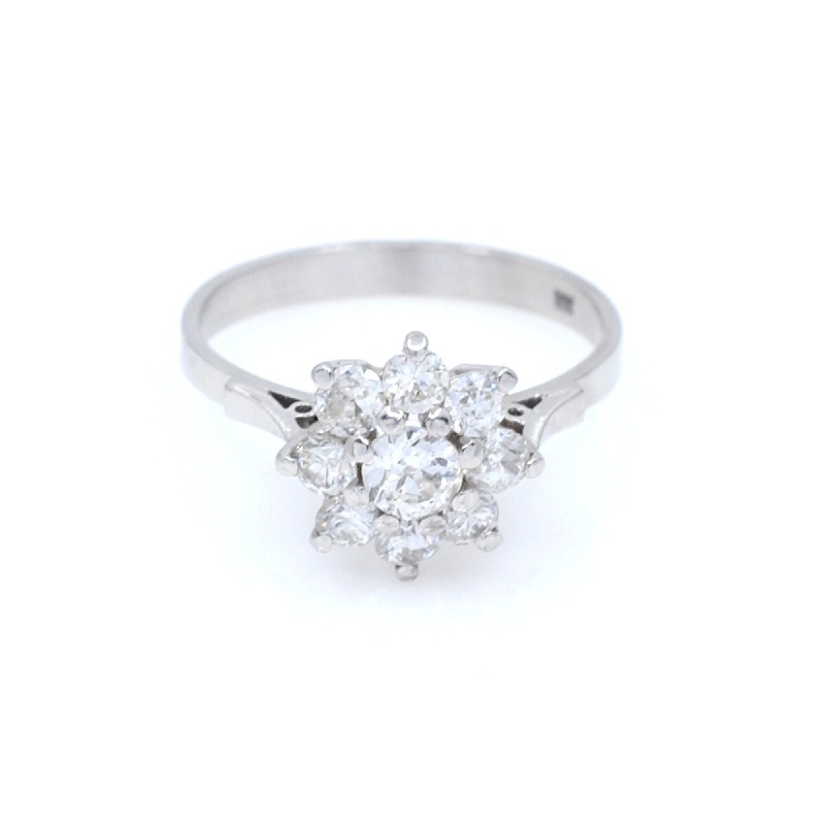 Anillo Oro Blanco 18K Y Brillantes 