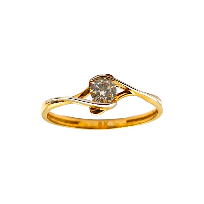 Anillo Solitario-Oro bajo-Piedra Zirconia-AN8069 conpiedra