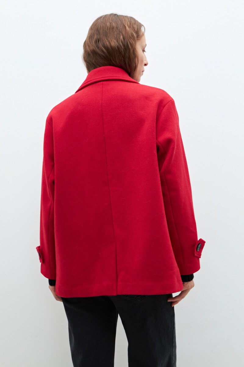 Tapado de paño con bolsillos rojo