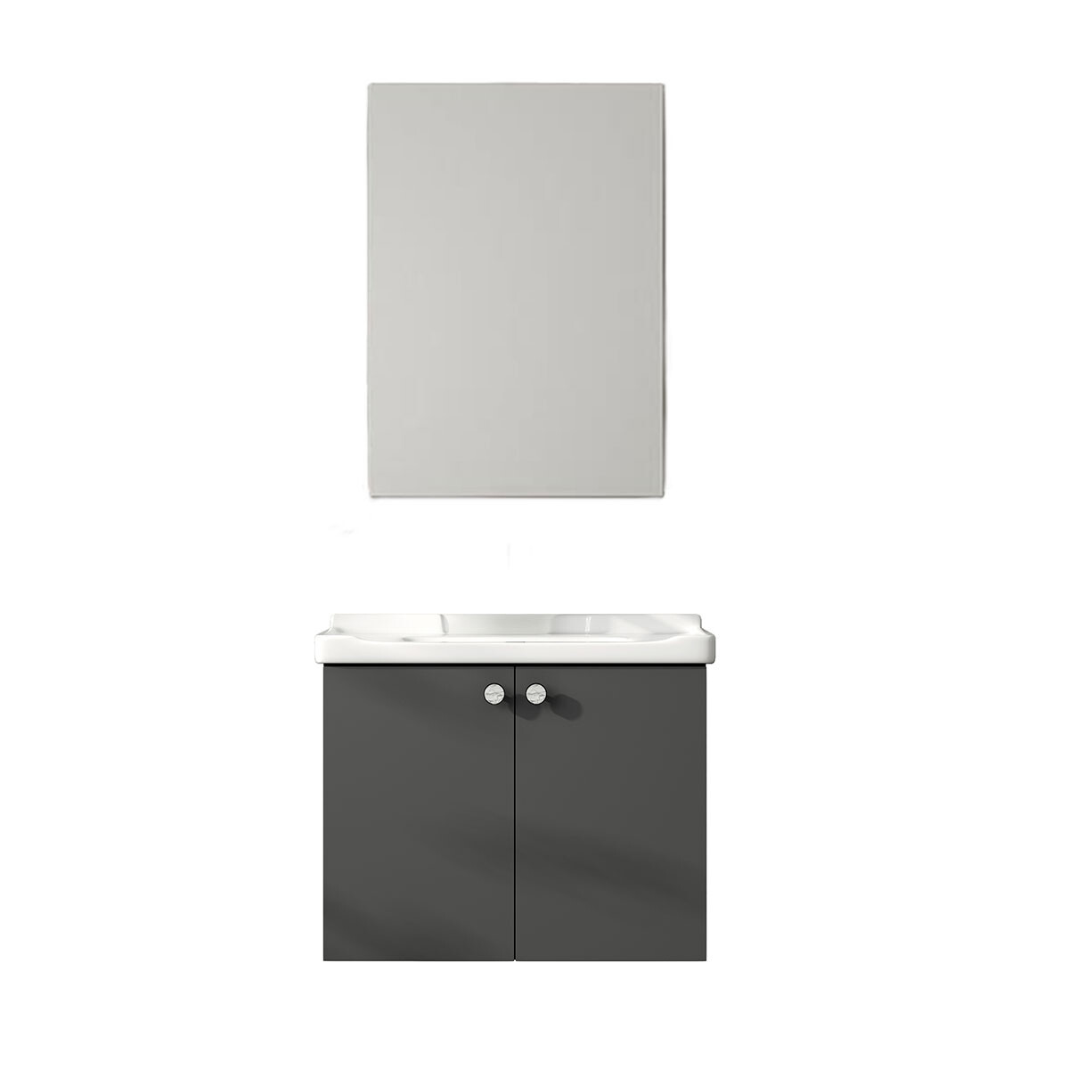 Mueble Baño En Mdf 61X48X45 Blanco - Incluye Espejo 