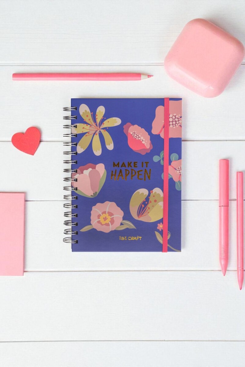 Cuaderno planificador ibi craft - t.dura - 148x210mm - 80 h.+Stickers - "make it happen" 