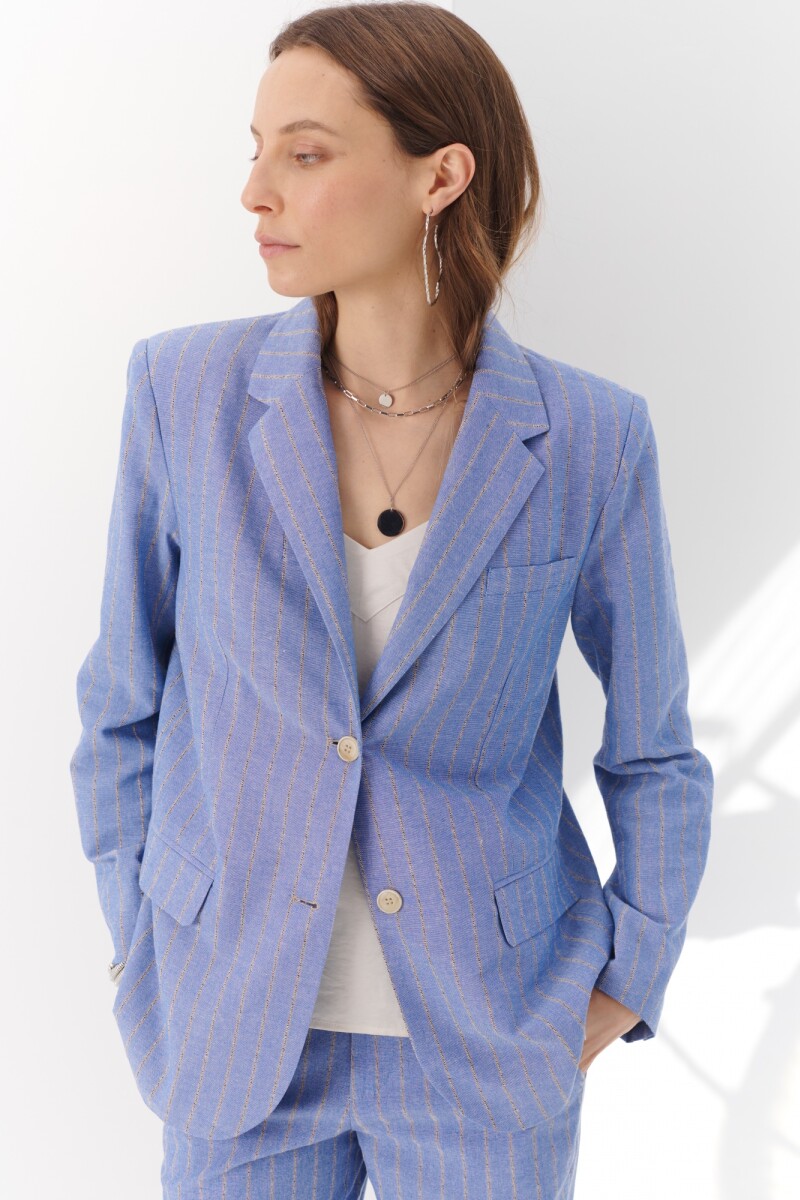 BLAZER LINO RAYAS AZUL