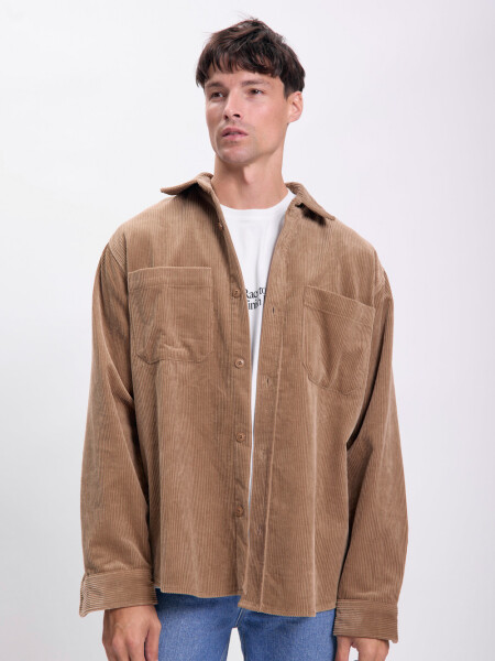 Sobrecamisa de pana Tostado
