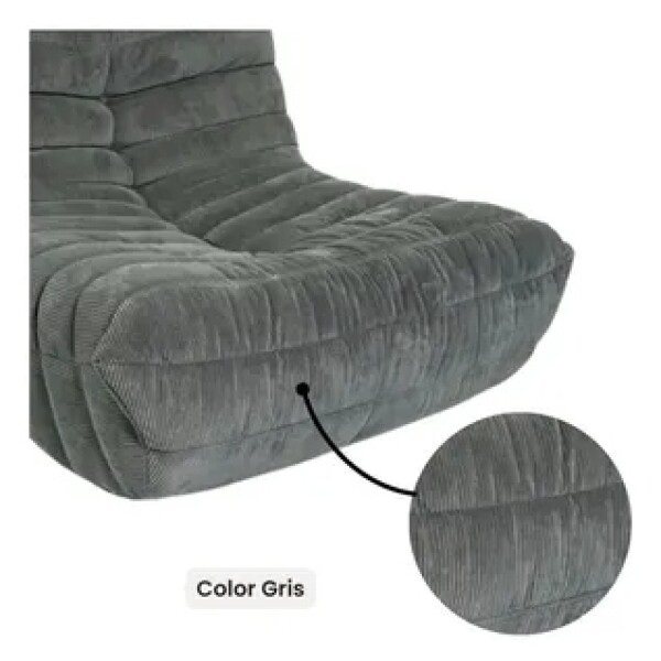 Sillón ComboHome Toggo 1 Cuerpo Lazy Sofa Puff Corderoy Gris 1