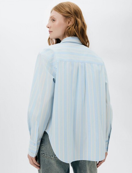 CAMISA MANGA LARGA CELESTE